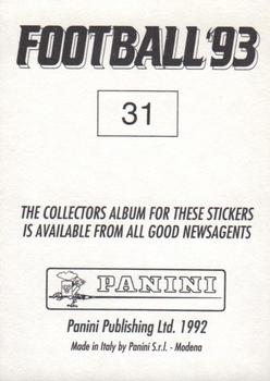 1992-93 Panini Football '93 (England) #31 Mark Atkins Back