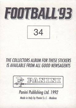 1992-93 Panini Football '93 (England) #34 Lee Richardson Back