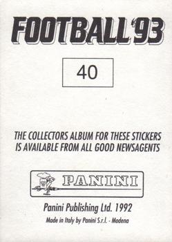 1992-93 Panini Football '93 (England) #40 Frank Sinclair Back