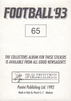 1992-93 Panini Football '93 (England) #65 Andy Thorn Back