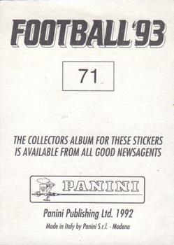 1992-93 Panini Football '93 (England) #71 Mark Bright Back