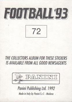 1992-93 Panini Football '93 (England) #72 John Salako Back