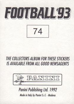 1992-93 Panini Football '93 (England) #74 Matthew Jackson Back
