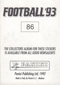 1992-93 Panini Football '93 (England) #86 Gavin Johnson Back