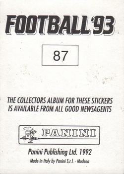 1992-93 Panini Football '93 (England) #87 Andy Linighan Back