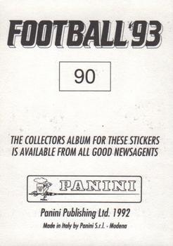 1992-93 Panini Football '93 (England) #90 Jason Dozzell Back