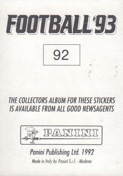 1992-93 Panini Football '93 (England) #92 Simon Milton Back