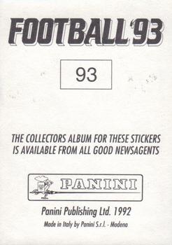 1992-93 Panini Football '93 (England) #93 Geraint Williams Back