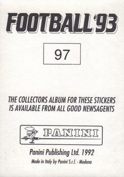 1992-93 Panini Football '93 (England) #97 John Lukic Back
