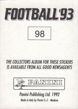 1992-93 Panini Football '93 (England) #98 Mel Sterland Back
