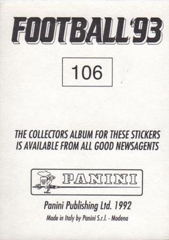 1992-93 Panini Football '93 (England) #106 Gary Speed Back