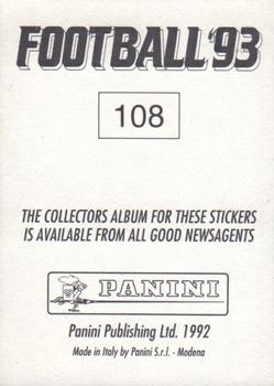1992-93 Panini Football '93 (England) #108 Rod Wallace Back