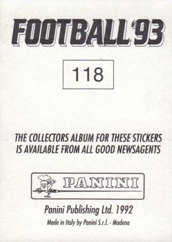 1992-93 Panini Football '93 (England) #118 John Barnes Back