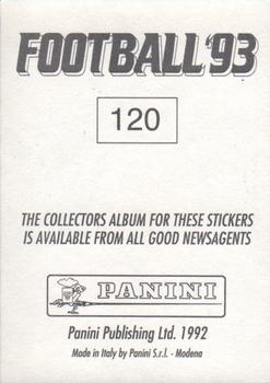 1992-93 Panini Football '93 (England) #120 Steve McManaman Back