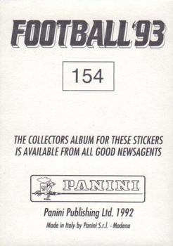 1992-93 Panini Football '93 (England) #154 John Hendrie Back
