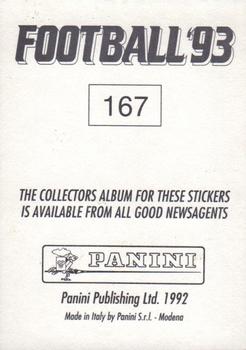 1992-93 Panini Football '93 (England) #167 Darren Beckford Back