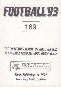 1992-93 Panini Football '93 (England) #169 Mark Crossley Back