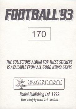 1992-93 Panini Football '93 (England) #170 Brian Laws Back