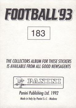1992-93 Panini Football '93 (England) #183 Richard Jobson Back