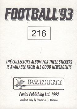 1992-93 Panini Football '93 (England) #216 Mike Lake Back