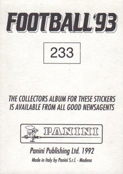 1992-93 Panini Football '93 (England) #233 Kevin Moore Back