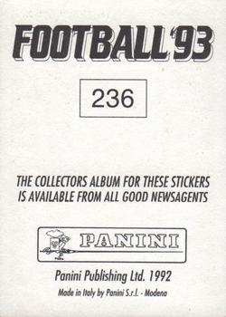 1992-93 Panini Football '93 (England) #236 Terry Hurlock Back