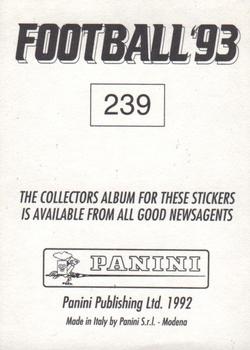 1992-93 Panini Football '93 (England) #239 Iain Dowie Back