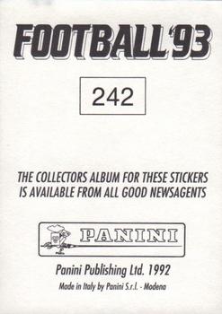 1992-93 Panini Football '93 (England) #242 Terry Fenwick Back