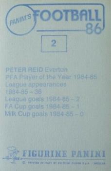 1985-86 Panini Football 86 (UK) #2 Peter Reid Back