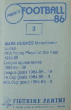 1985-86 Panini Football 86 (UK) #3 Mark Hughes Back