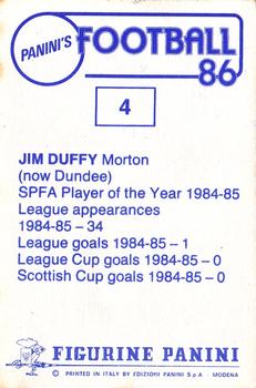 1985-86 Panini Football 86 (UK) #4 Jim Duffy Back