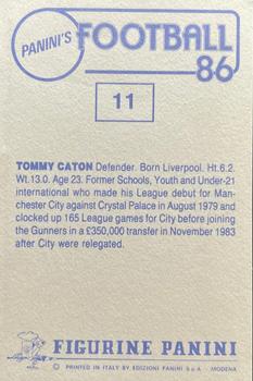 1985-86 Panini Football 86 (UK) #11 Tommy Caton Back