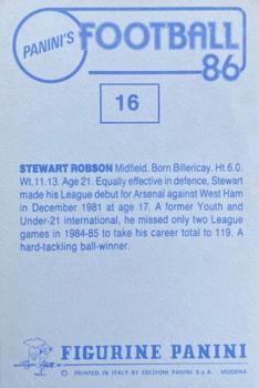 1985-86 Panini Football 86 (UK) #16 Stewart Robson Back