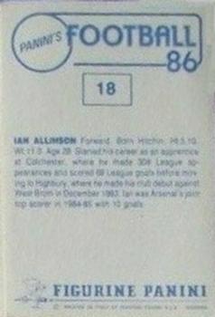 1985-86 Panini Football 86 (UK) #18 Ian Allinson Back