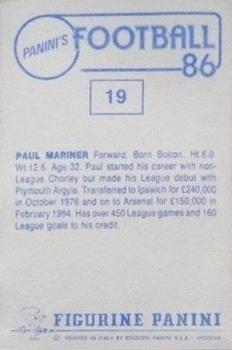 1985-86 Panini Football 86 (UK) #19 Paul Mariner Back
