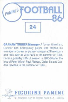 1985-86 Panini Football 86 (UK) #24 Graham Turner Back