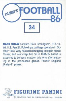 1985-86 Panini Football 86 (UK) #34 Gary Shaw Back