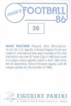 1985-86 Panini Football 86 (UK) #36 Mark Walters Back
