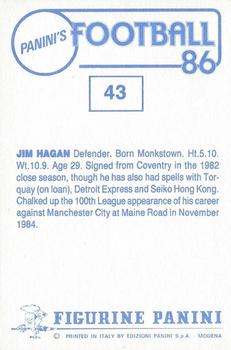 1985-86 Panini Football 86 (UK) #43 Jim Hagan Back