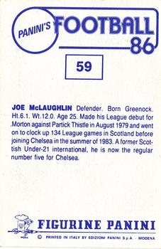 1985-86 Panini Football 86 (UK) #59 Joe McLaughlin Back