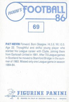 1985-86 Panini Football 86 (UK) #69 Pat Nevin Back