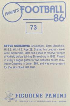 1985-86 Panini Football 86 (UK) #73 Steve Ogrizovic Back