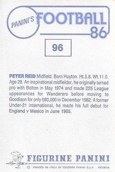 1985-86 Panini Football 86 (UK) #96 Peter Reid Back