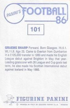 1985-86 Panini Football 86 (UK) #101 Graeme Sharp Back