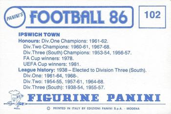 1985-86 Panini Football 86 (UK) #102 Team Group Back