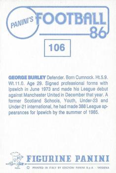 1985-86 Panini Football 86 (UK) #106 George Burley Back