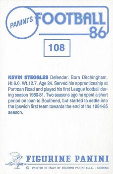 1985-86 Panini Football 86 (UK) #108 Kevin Steggles Back