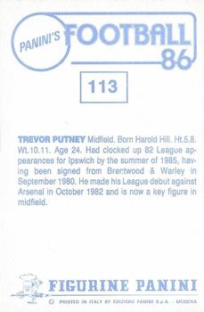 1985-86 Panini Football 86 (UK) #113 Trevor Putney Back