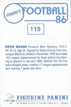 1985-86 Panini Football 86 (UK) #115 Kevin Wilson Back