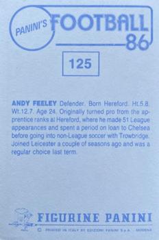 1985-86 Panini Football 86 (UK) #125 Andy Feeley Back